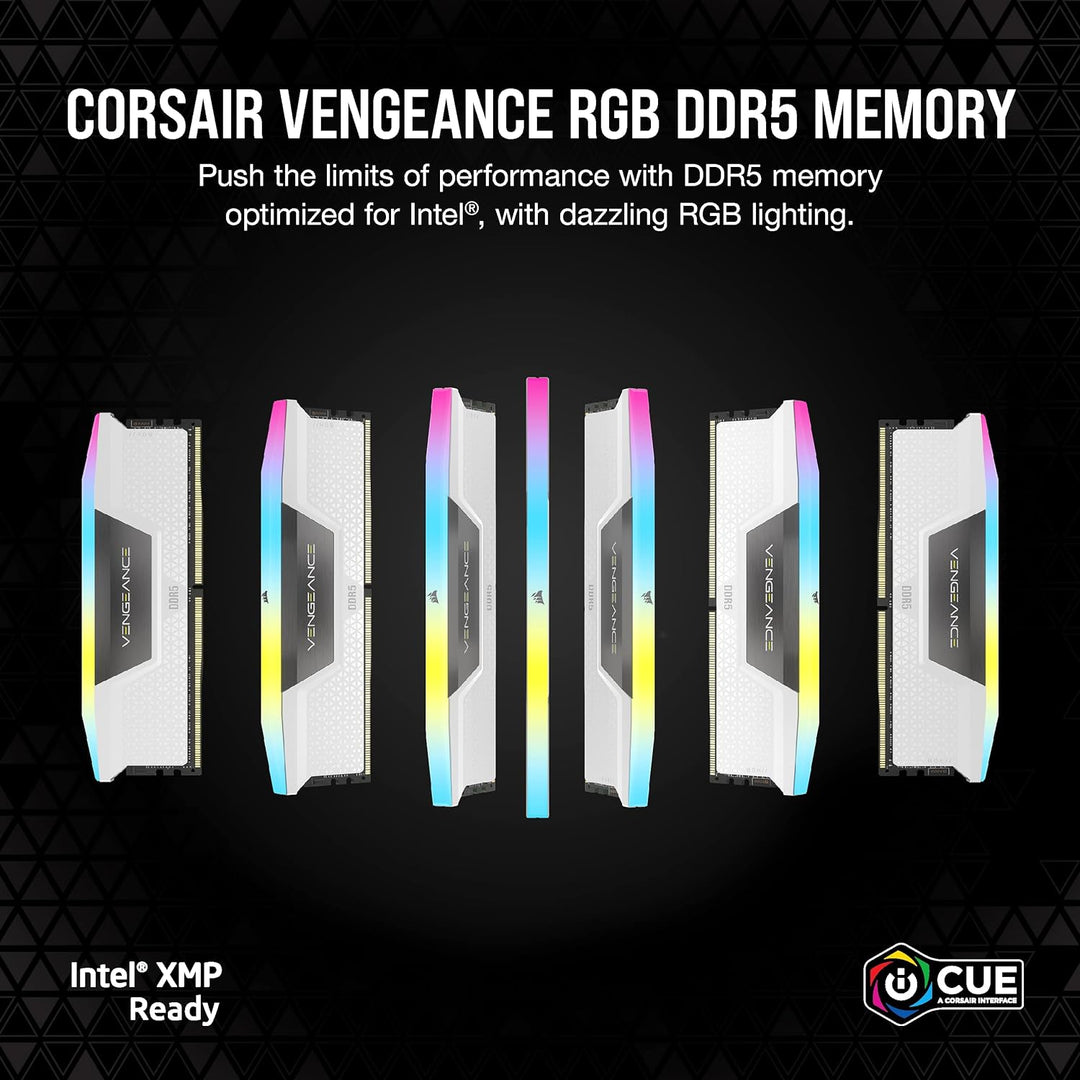 CORSAIR Vengeance RGB DDR5 RAM 64GB (2x32GB) 5600MHz CL40 Intel XMP iCUE-Kompatibler Computerspeiche