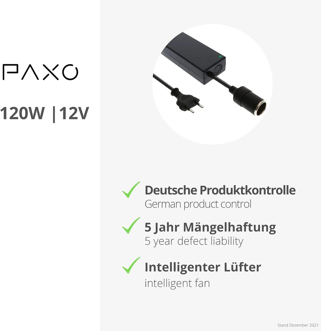 KFZ Netzadapter, 120W | 10A | 12V, Spannungswandler, Gleichrichter mit Zigarettenanzünder-Buchse 10