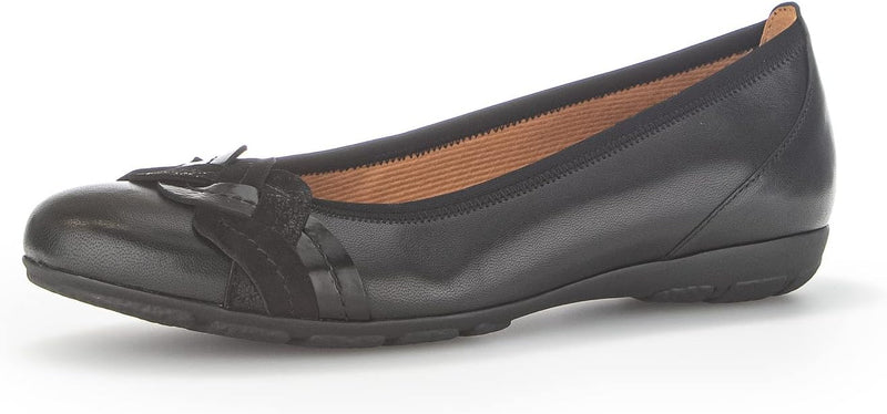 Gabor Damen Klassische Ballerinas, Frauen Flats 38.5 EU Schwarz Kombi, 38.5 EU Schwarz Kombi