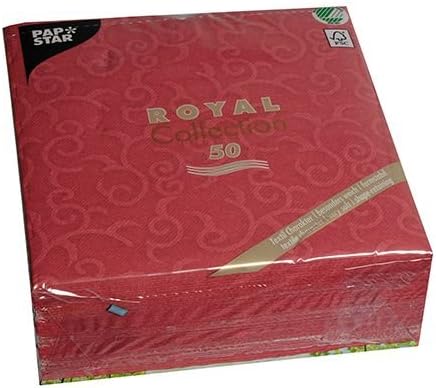 250 Servietten "ROYAL Collection" 1/4-Falz 40 cm x 40 cm bordeaux "Casali" 84880 Papstar Premium sto