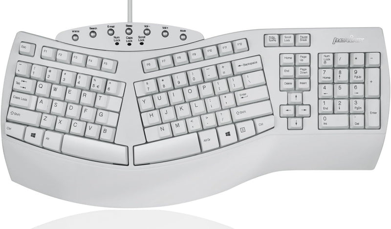 Perixx PERIBOARD-512W Periboard-512 Ergonomische Geteilte Tastatur – natürliches ergonomisches Desig