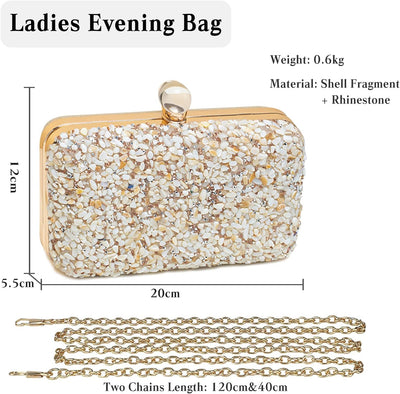 CORIOS Damen Abendtasch Strass Clutch Tasche Formale Handtasche Elegante Schultertasche Klein Tasche