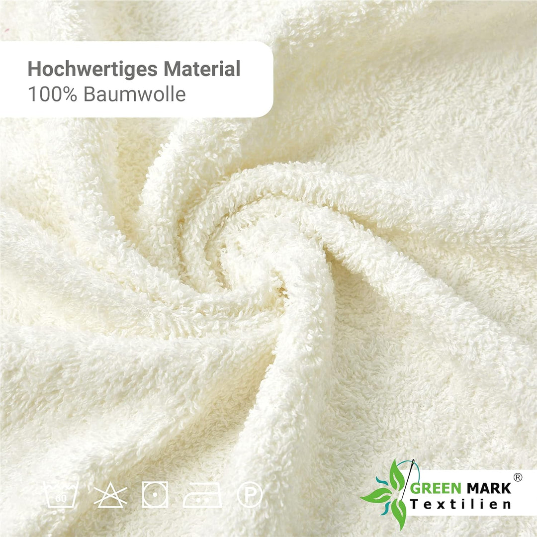 NatureMark 8er Spar-Pack Frottier Handtücher, 50 x 100 cm, 100% Baumwolle (Natur weiss)