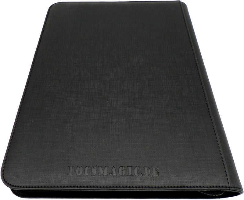 docsmagic.de 3-Ring Premium Zip-Album Black + 50 9-Pocket Premium Pages - Sammelalbum + Ordnerseiten