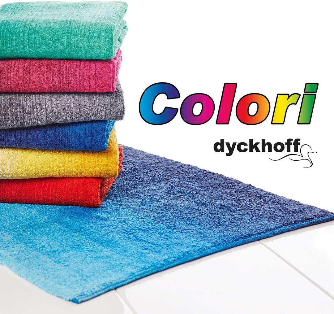 Dyckhoff Badteppich Colori, Blau, 55 x 65 cm, 100% Bio Baumwolle, GOTS 55 x 65 cm Blau, 55 x 65 cm B