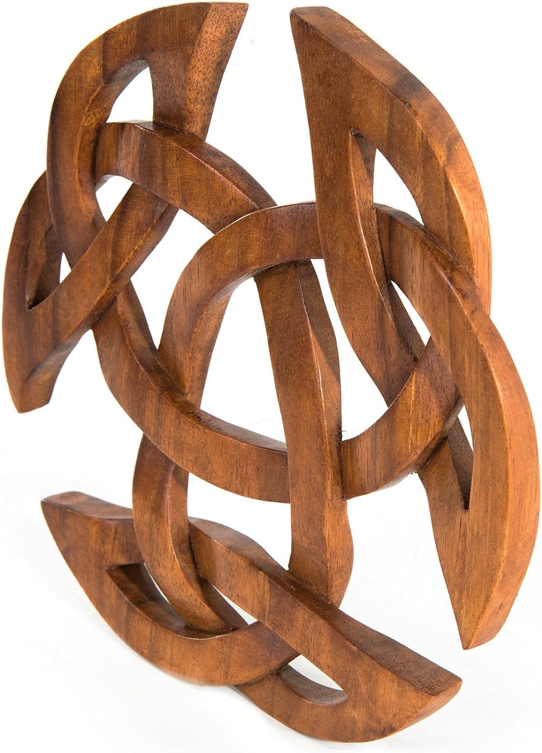 Windalf Celtic Wandbild ARWAIN Ø 22 cm Offene Dreifalt Holzbild Wandornament Handarbeit aus Holz