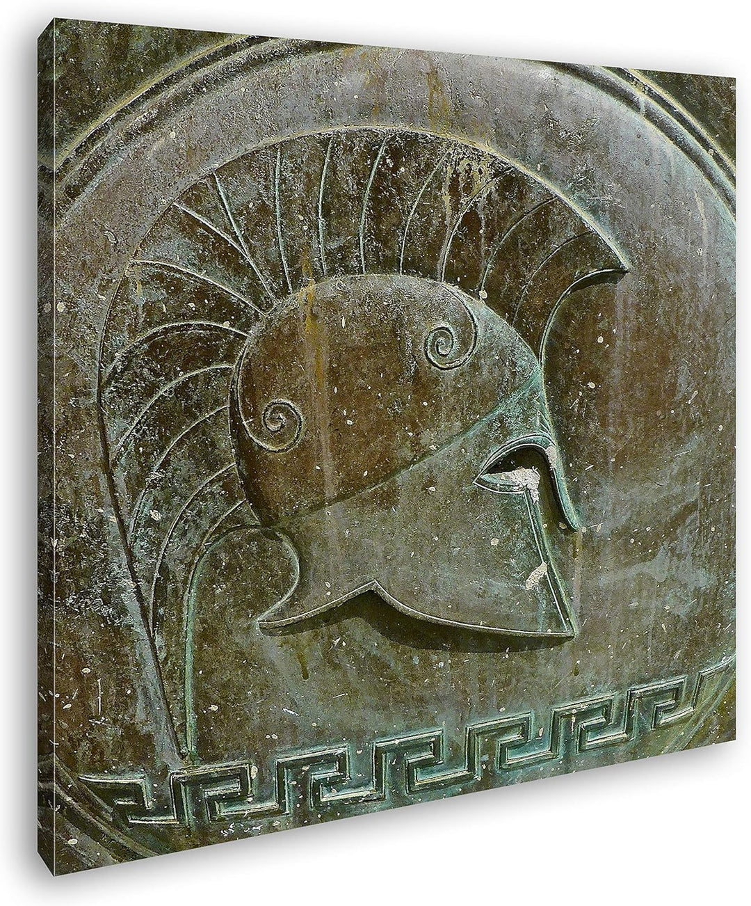 deyoli altes römisches Bronzerelief Gladiator Format: 70x70 als Leinwandbild, Motiv fertig gerahmt a