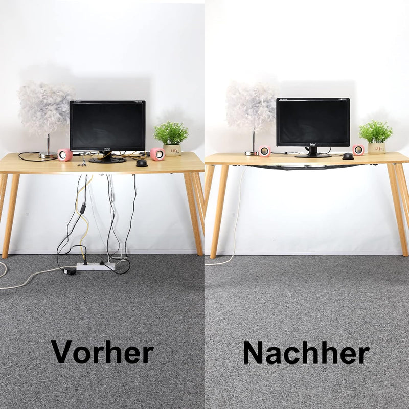 Schreibtisch Netz für Kabel - Kabelnetz Schreibtisch für Kabelmanagement - Flexible Kabelkanal - PC