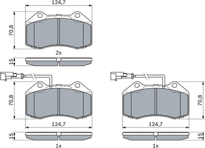 Bosch BP1891 Bremsbeläge - Vorderachse - ECE-R90 Zertifizierung - vier Bremsbeläge pro Set