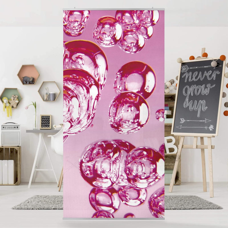 Bilderwelten Raumteiler Pink Bubbles 250x120cm ohne Halterung 250x120cm without hanger, 250x120cm wi