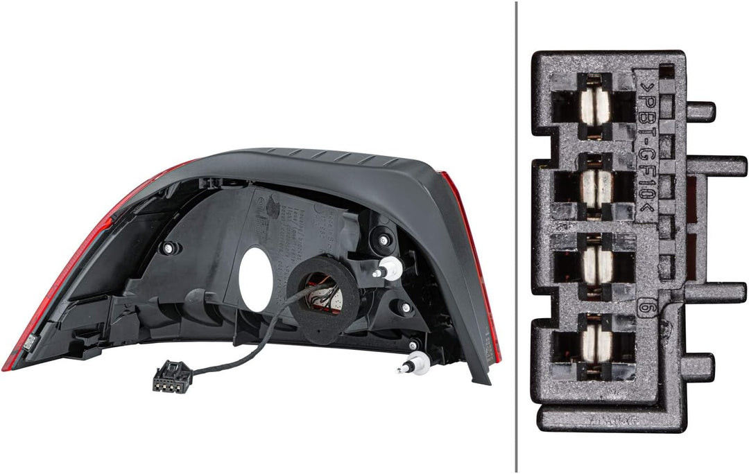 HELLA 2SD 010 697-121 Heckleuchte - LED - glasklar/rot - äusserer Teil - ECE/CCC - rechts, Rechts