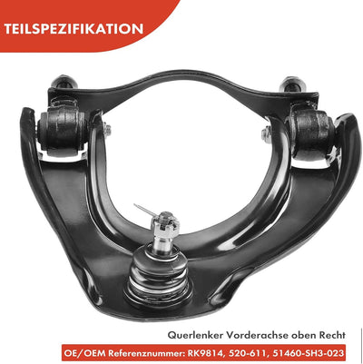 Frankberg Querlenker Vorne Links Kompatibel mit Civic II Shuttle EE 1.6L 1988-1995 Civic IV EC ED EE