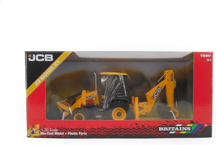 TOMY 42702 JCB 3CX Baggerlader, Britains Schiebe Spielzeug aus hochwertigem Material im Massstab 1:3