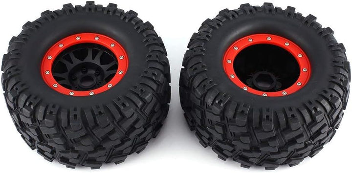 KEEDA 2PCS 165mm Gummi Reifen und Beadlock Felgen 17mm Sechskant Räder für 1/8 TRAXXAS Redcat HPI HS