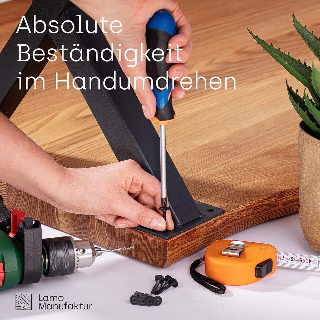 LAMO Manufaktur Tischbeine für Esstisch | Schreibtisch, Mark Light | Vierkantprofil 60x60 mm, Tischg