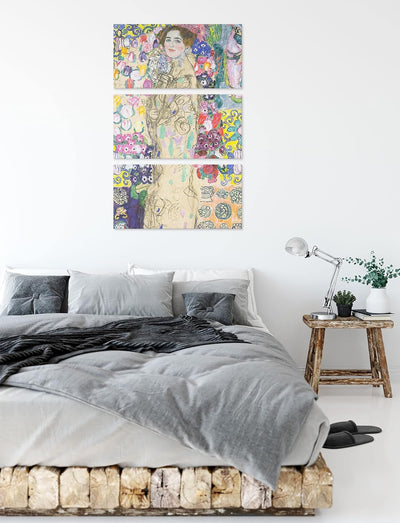 Generisch Gustav Klimt - Ria Munk III als Leinwandbild 3 teilig/Grösse: 120x80 cm/Wandbild/Kunstdruc