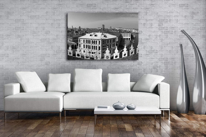 deyoli Skyline von Venedig Format: 80x60 Effekt: Schwarz&Weiss als Leinwandbild, Motiv fertig gerahm