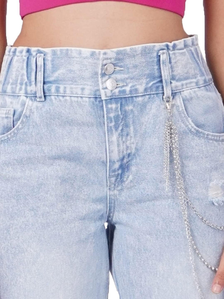 ONLY Damen Carrot High Waist Ankle Jeans Gr. 25/32 eisblau