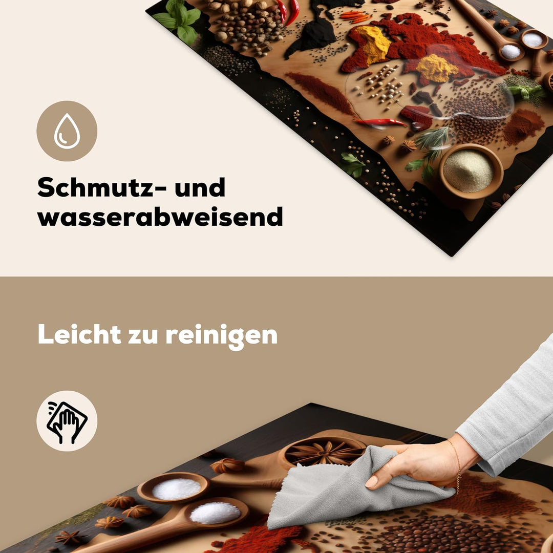 KitchenYeah© Herdabdeckplatte Einteilig Ceranfeld Abdeckplatte Küche Deko Ceranfeldabdeckung Anti Ru