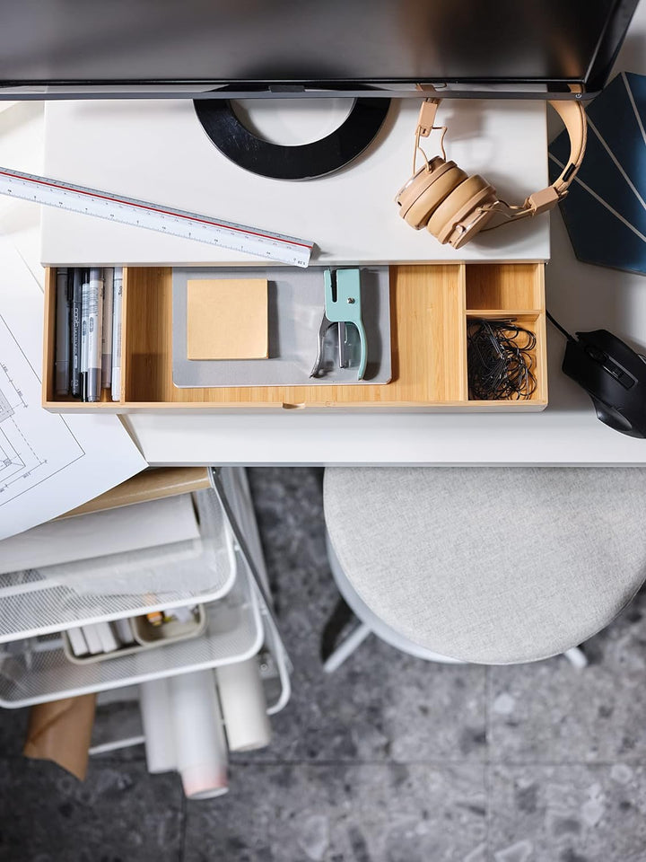 IKEA ELLOVEN Monitorständer mit Schublade, Weiss