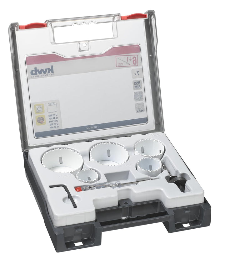 kwb 598260.0 Profi Bi-Metall Lochsäge-Set Nr. 2 für Elektriker – 7-teilig, HSS-CO, Vario Zahnung, 8