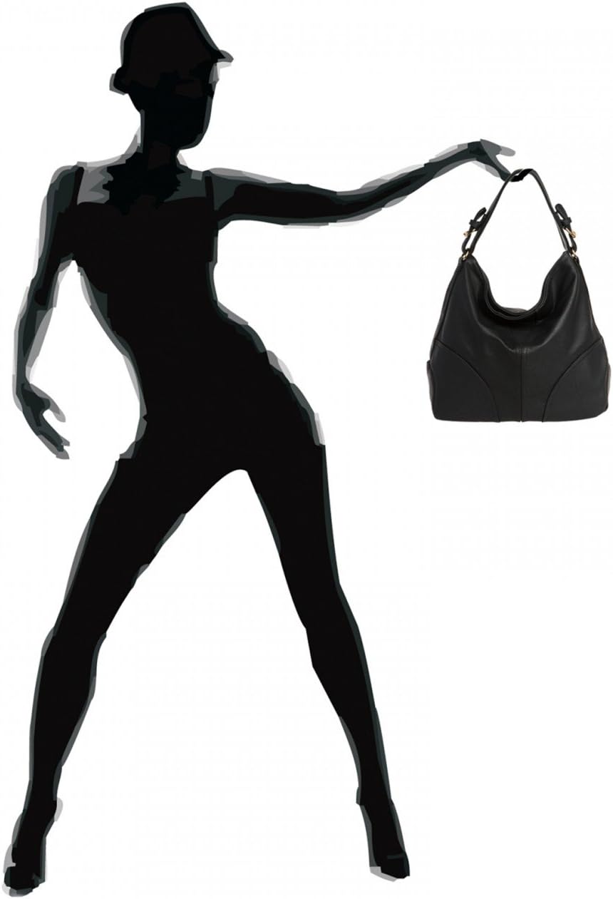 Caspar TS940 Damen Schultertasche Schwarz, Schwarz
