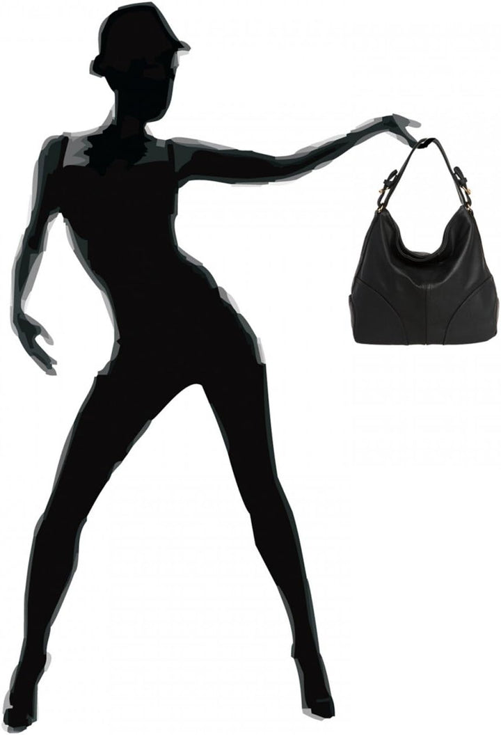 Caspar TS940 Damen Schultertasche Schwarz, Schwarz