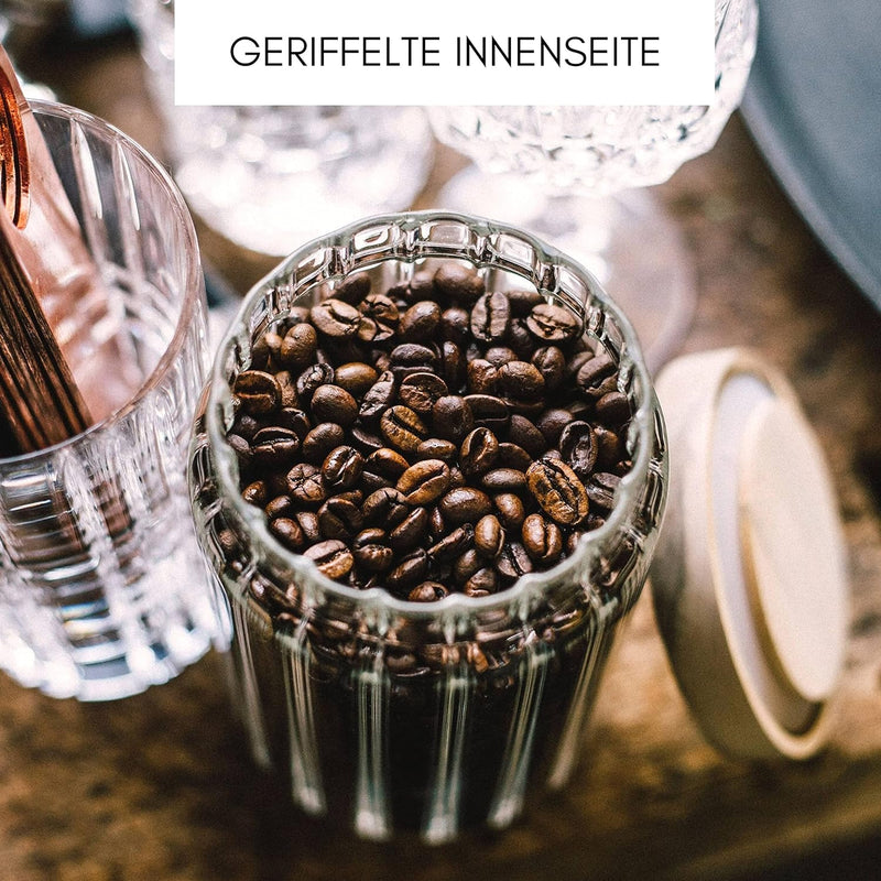 Econovo® Vorratsgläser mit Deckel geriffelt (700ml | 3-tlg.), stapelbar und luftdicht, Küchenaufbewa