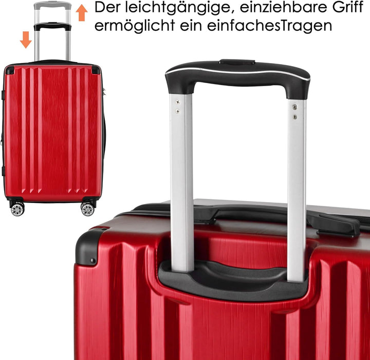 Merax Koffer Set 3-teilig, Hartschalen-Koffer Trolley Rollkoffer Reisekoffer Handgepäck, TSA Zollsch
