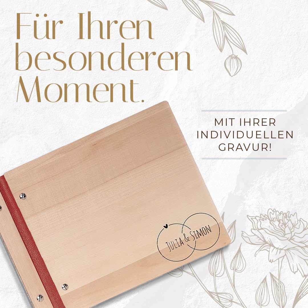 Hochzeitideal – Personalisierbares Gästebuch Hochzeit Adri E14 mit 40 Seiten I Hochzeit Gästebuch au