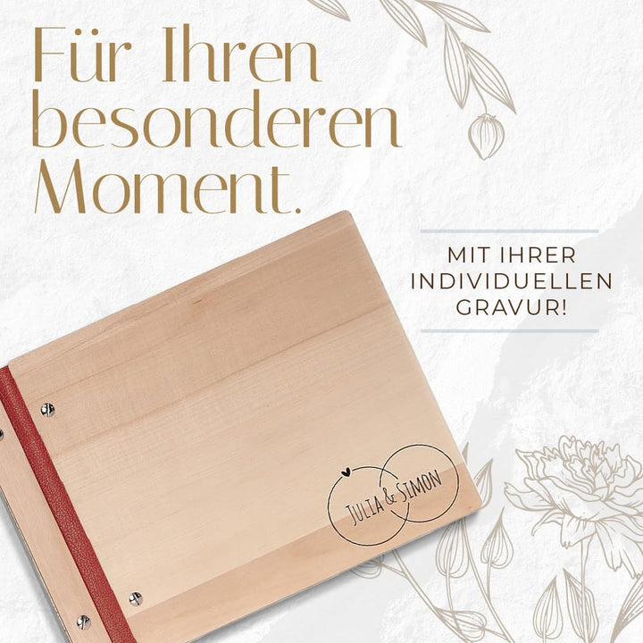 Hochzeitideal – Personalisierbares Gästebuch Hochzeit Adri E14 mit 40 Seiten I Hochzeit Gästebuch au