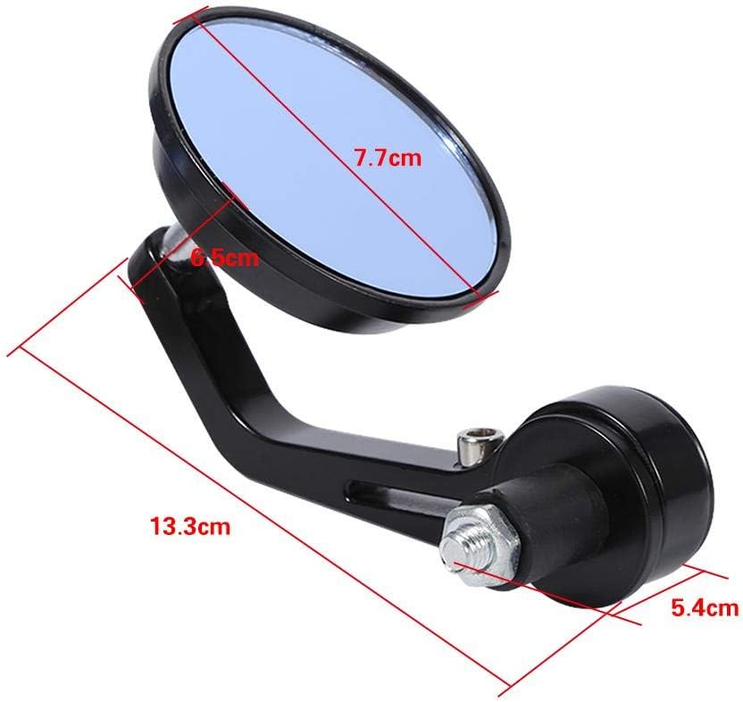 Motorrad Lenker Rückspiegel, 1 Paar 7/8 Zoll Rückansicht Universal Runder Motorrad Rückspiegel Chrom