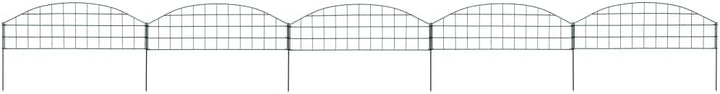 HOMIUSE Teichzaun-Set Oberbogen 77,3x26 cm Grün Gartenzaun Zaun für Hunde Gartentor Metall Zaun Gart