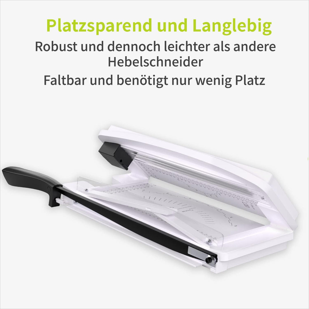 ACROPAQ 2 in 1 Papierschneidemaschine - Hebelschneider & Rollschneider für A4, Papier, Fotos, Pappe,