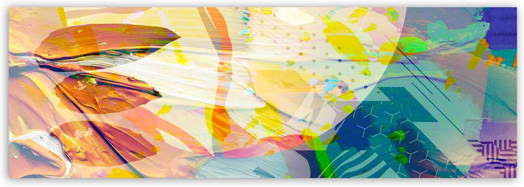 Feeby Wandbild XXL Abstraktion Deko Kunst Bilder Kunst Werk Mehrfarbig 150x50 cm Deco panel 150x50 c