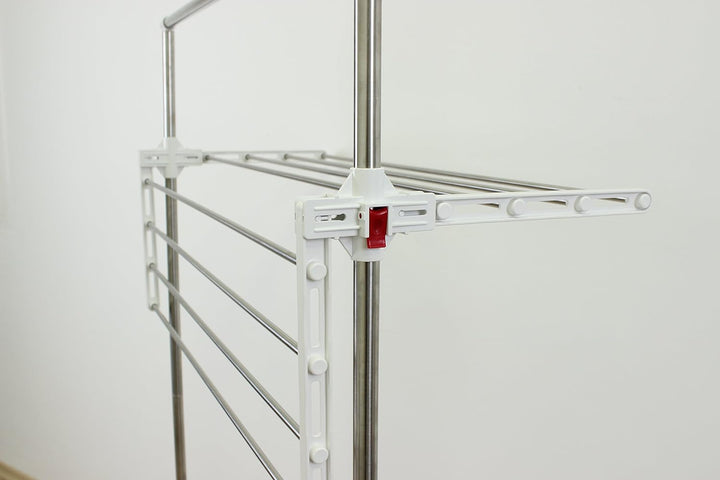 One Click Luxus Wäscheständer platzsparend - Standtrockner hoch - Wäscheturm auf 3 Ebenen E3 mit 3 E