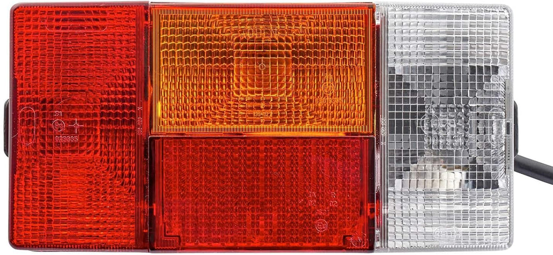 HELLA - Heckleuchte - Glühlampe - 24V - Anbau - Lichtscheibenfarbe: rot/gelb - Kabel: 1000mm - Steck