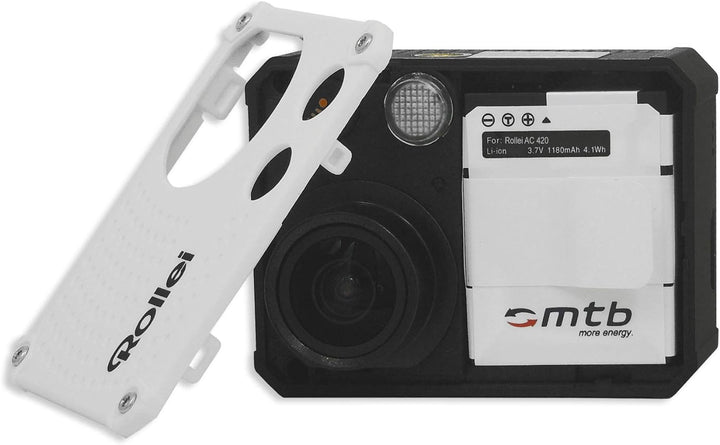 2X Akku + Dual-Ladegerät (Netz+Kfz+USB) kompatibel mit Rollei Actioncam 420 (4K Ultra WiFi)