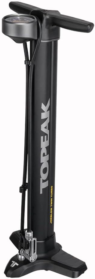 Topeak Joe Blow Twin Turbo Fusspumpe für Erwachsene, Unisex, Schwarz, Einheitsgrösse