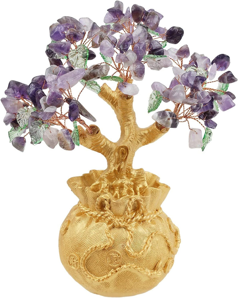 Nupuyai Amethyst Kristall Baum Feng Shui Edelstein Baum, Glücksbaum, Geldbaum Geschenk, Hochzeit Fen