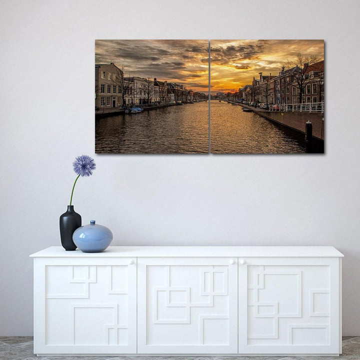 Feeby. Wandbilder - 2 Teile - 200x100 cm - quadratische Form Bilder Kunstdrucke Deko Panel GEBÄUDE,