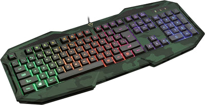 Trust Gaming GXT 830 RW-C Avonn Gaming Tastatur (Regenbogenwellen-Beleuchtung, 12 Media-Tasten, QWER