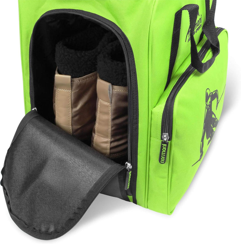 normani Skischuhtasche mit separatem Helmfach und Rucksackfunktion Alpine DEPO Lime 53 Liter, Lime 5