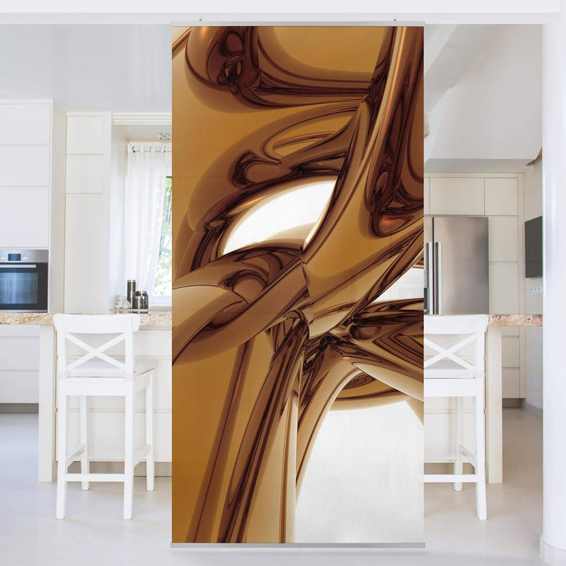 Bilderwelten Raumteiler Golden Brilliance 250x120cm inkl. transparenter Halterung, inkl. transparent