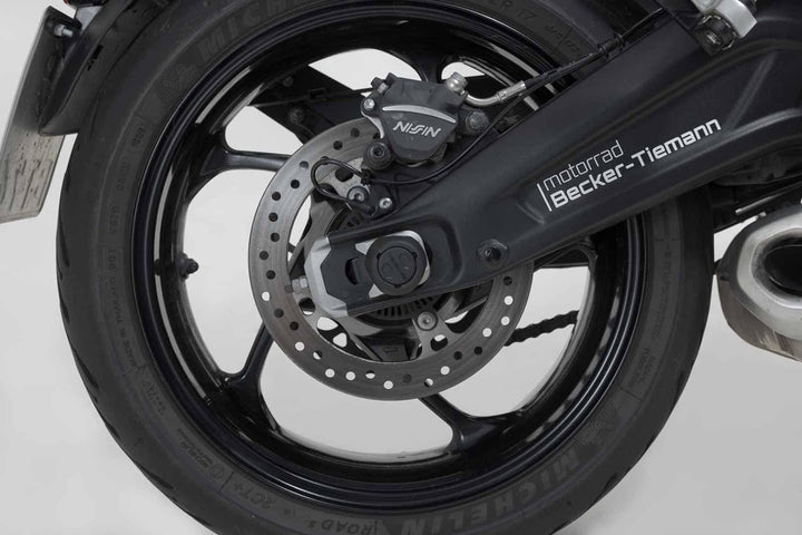 SW-Motech Sturzpad-Kit für Hinterachse - Schwarz. Trident 660 / Tiger 660, X-Cape 650.