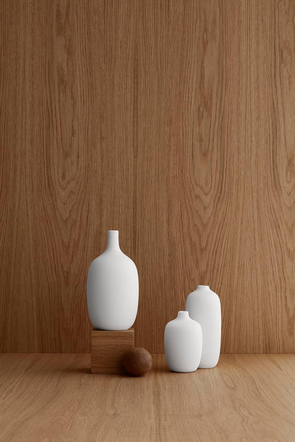 blomus 3er Set Vase -CEOLA- Blumenvase aus Keramik Weiss