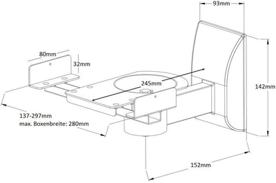 NEG Lautsprecher-Halterung (Paar) Beam201-SI (Silber) Boxen-Rack/Träger neigbar/schwenkbar/drehbar (