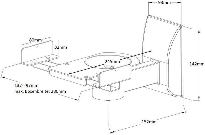 NEG Lautsprecher-Halterung (Paar) Beam201-SI (Silber) Boxen-Rack/Träger neigbar/schwenkbar/drehbar (