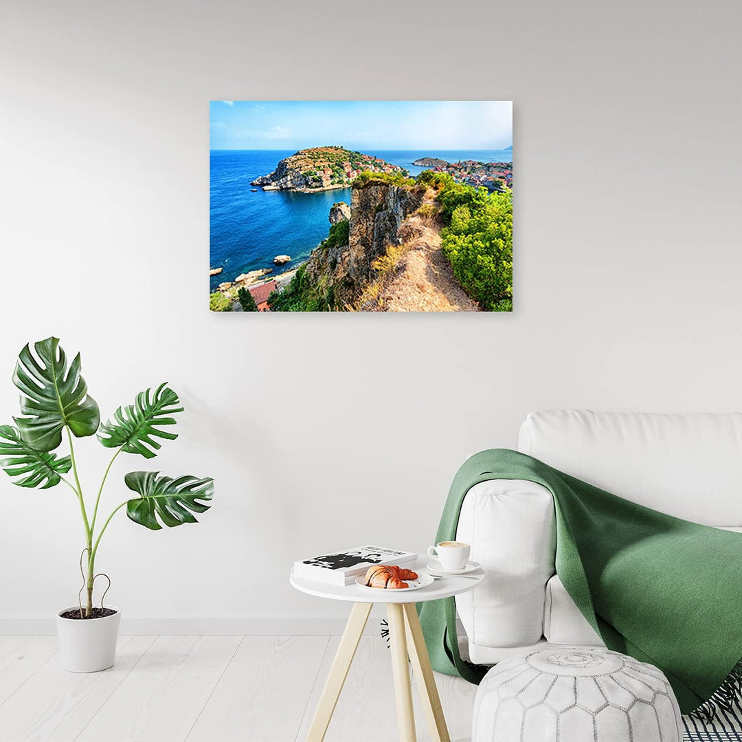 Febby Vlies Leinwandbild XXL Inseln Im Meer Natur 80x60 cm Wandbild Kunst Bilder Schlafzimmer Deko W