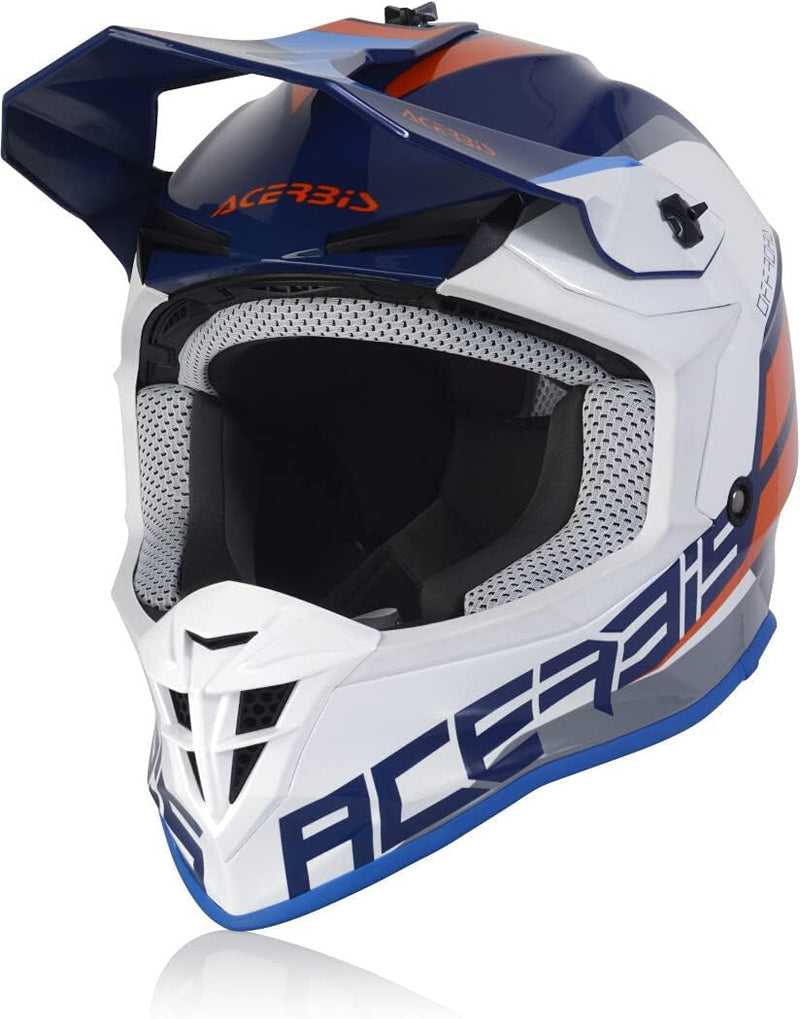 Acerbis Unisex-Adult Linear Helmet XL (61/62) Blau/Weiss, XL (61/62) Blau/Weiss